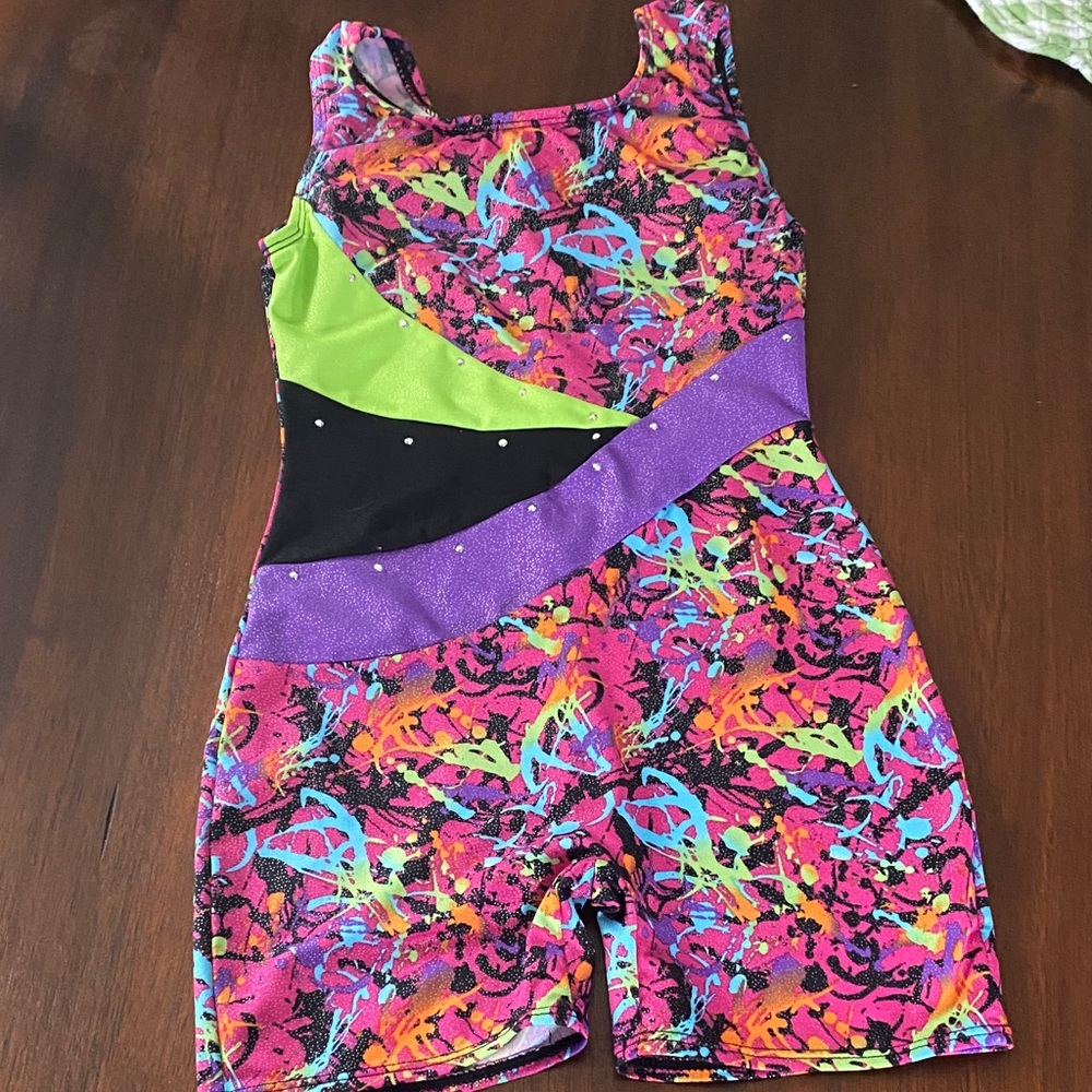 Lot of Colorful Girls' Gymnastics Leotards - Neon & Galaxy Prints - Picture 9 of 9